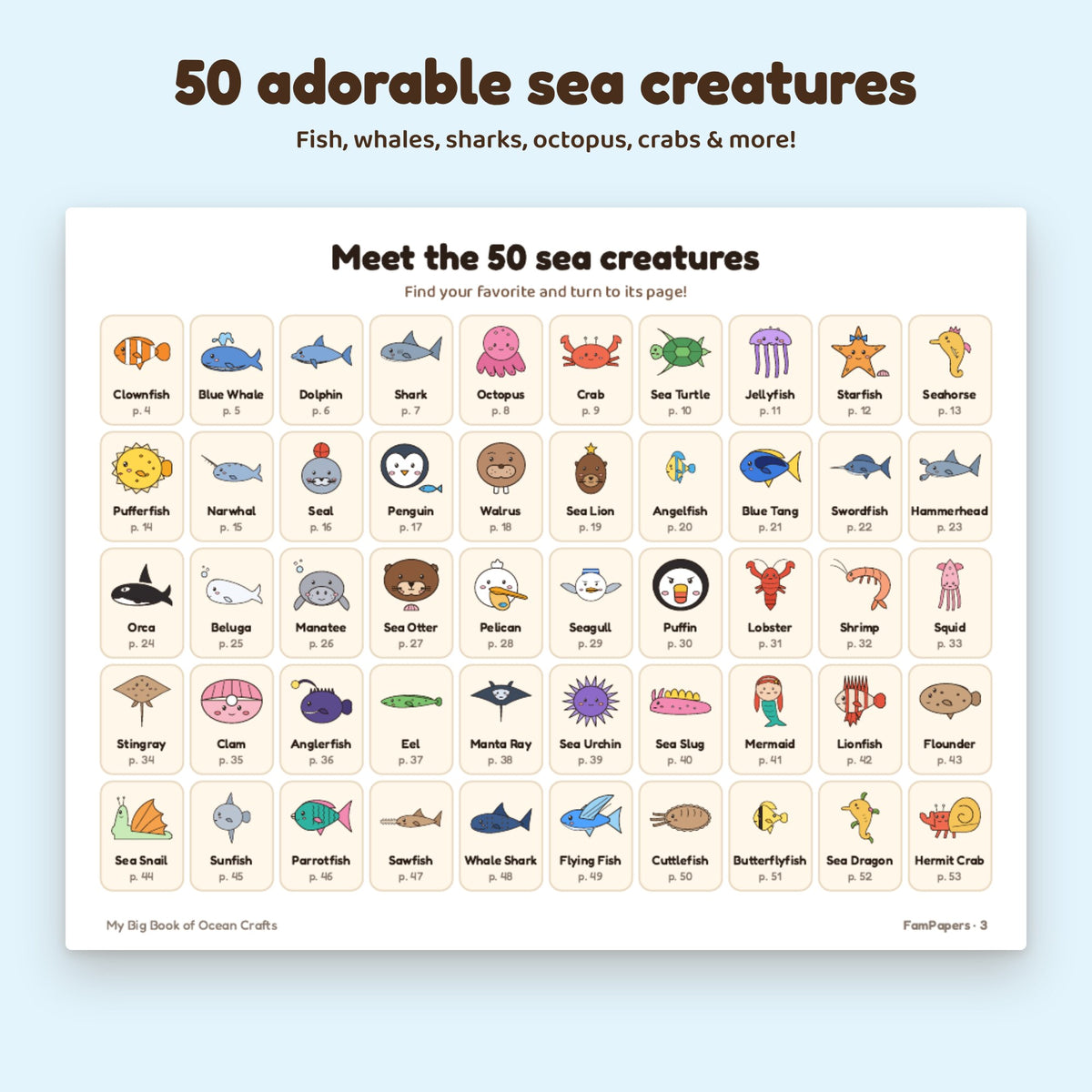 50 Ocean Animal Crafts for Kids