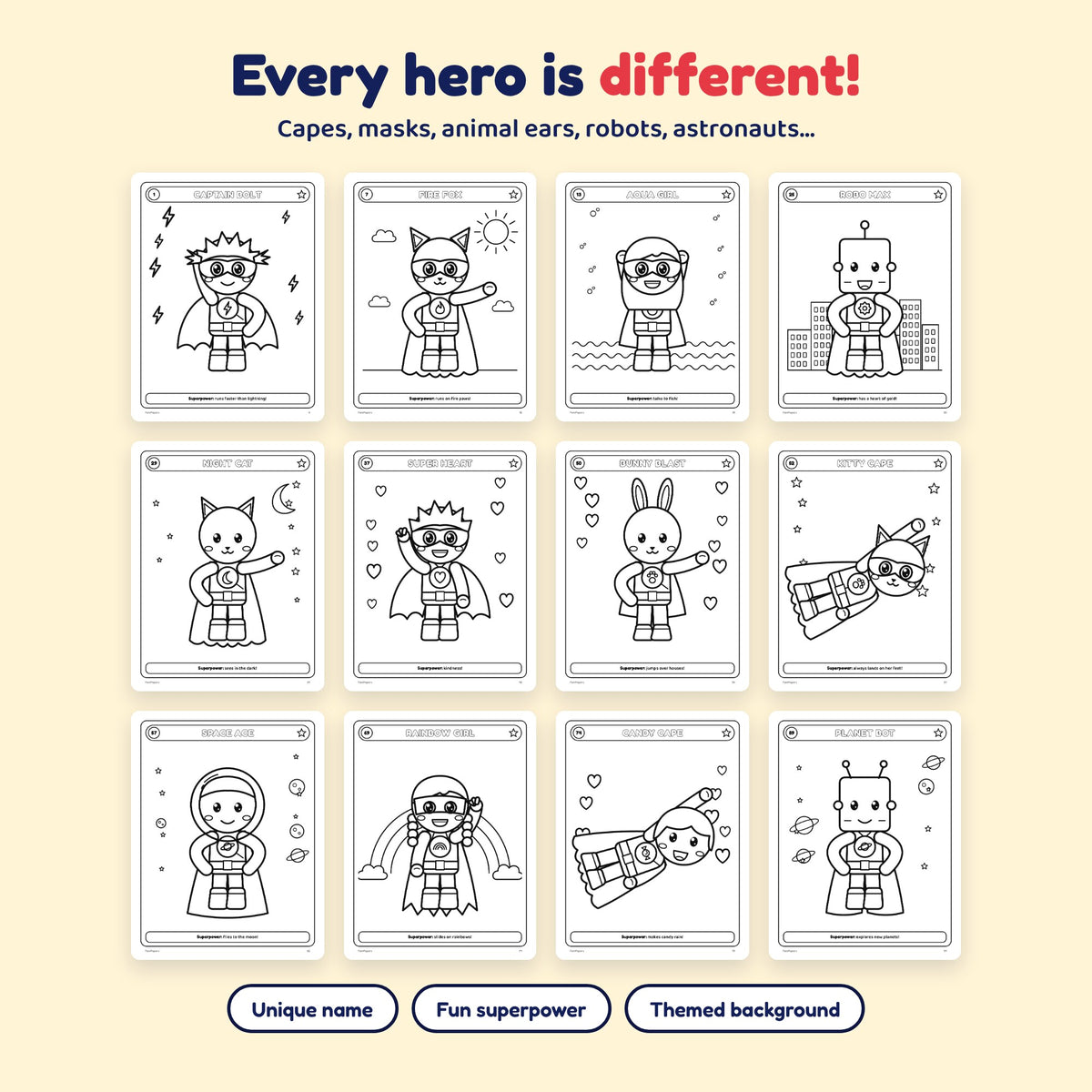 My Super Heroes Coloring Book | Fam&Papers