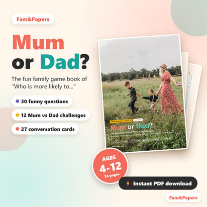 Mum or Dad? Family Game Book | Fam&Papers