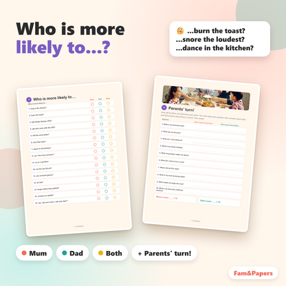 Mum or Dad? Family Game Book | Fam&Papers