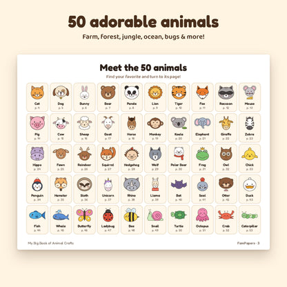50 Animal Crafts for Kids