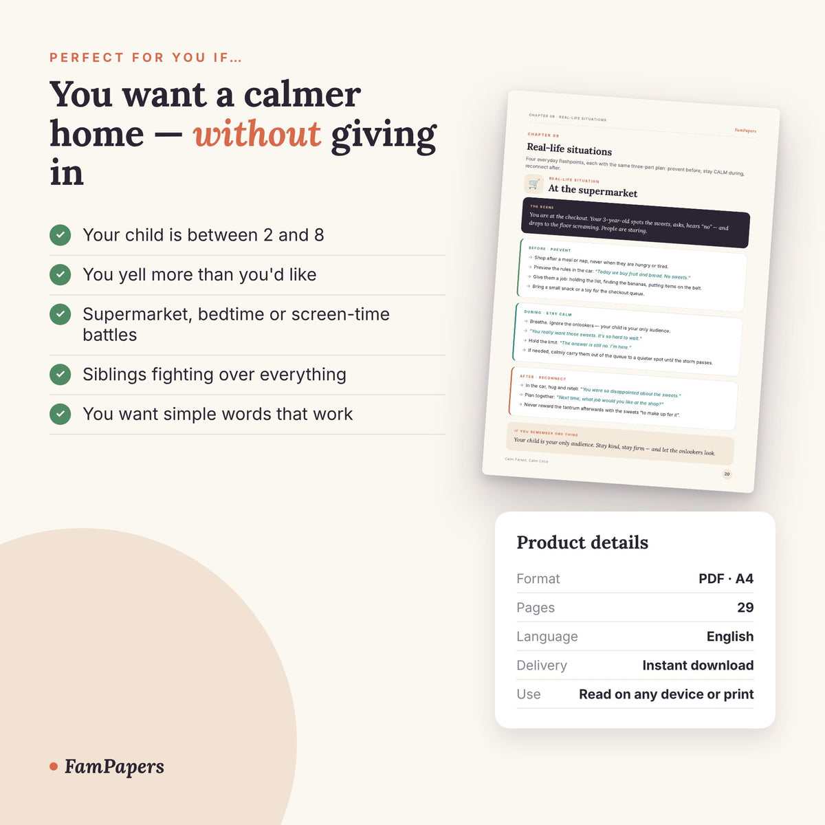Calm Parent, Calm Child | Fam&Papers