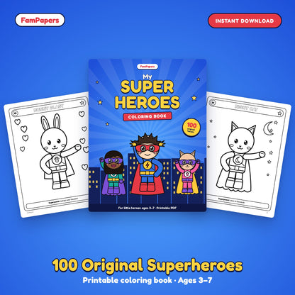 My Super Heroes Coloring Book | Fam&Papers